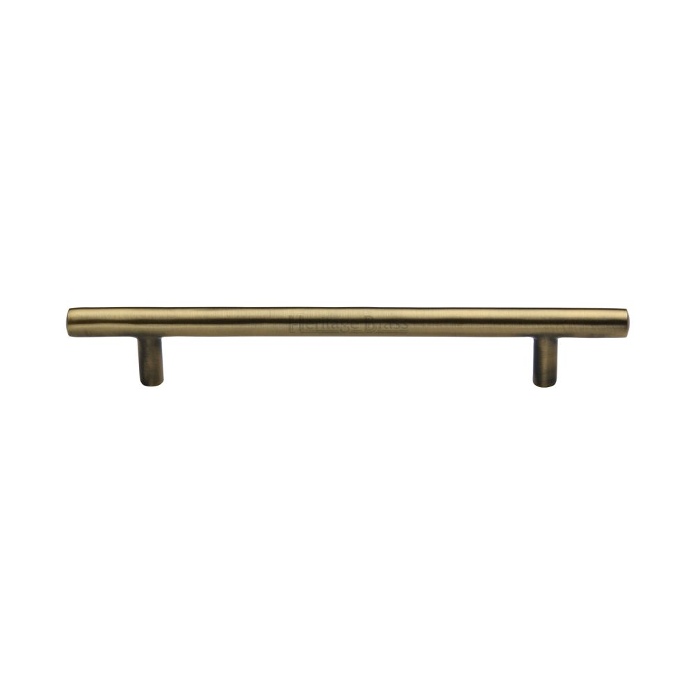 This is an image of a Heritage Brass - Cabinet Pull T-Bar Design 160mm CTC Antique Brass Finish, c0361-160-at that is available to order from T.H Wiggans Ironmongery in Kendal.