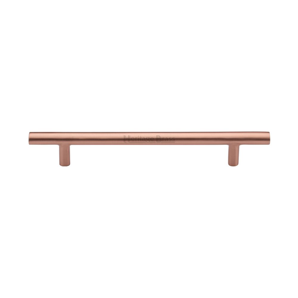 This is an image of a Heritage Brass - Cabinet Pull T-Bar Design 160mm CTC Satin Rose Gold Finish, c0361-160-srg that is available to order from T.H Wiggans Ironmongery in Kendal.