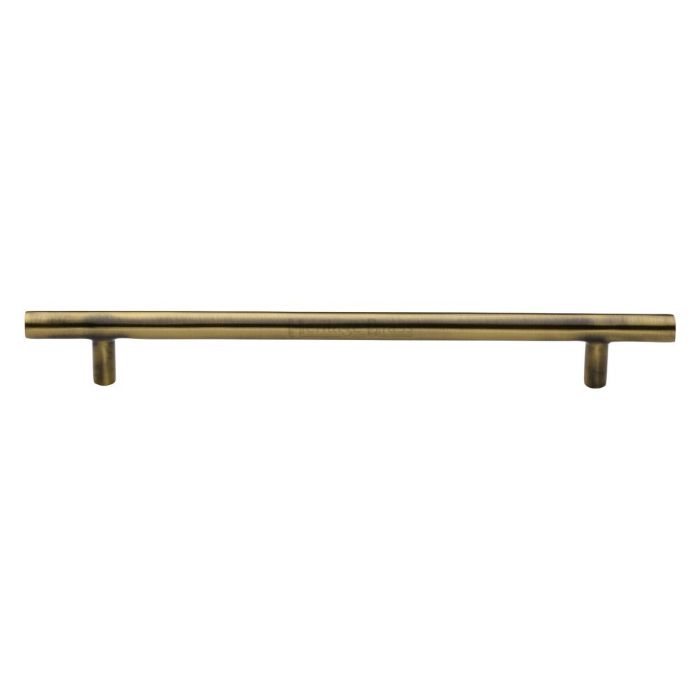 This is an image of a Heritage Brass - Cabinet Pull T-Bar Design 203mm CTC Antique Brass Finish, c0361-203-at that is available to order from T.H Wiggans Ironmongery in Kendal.