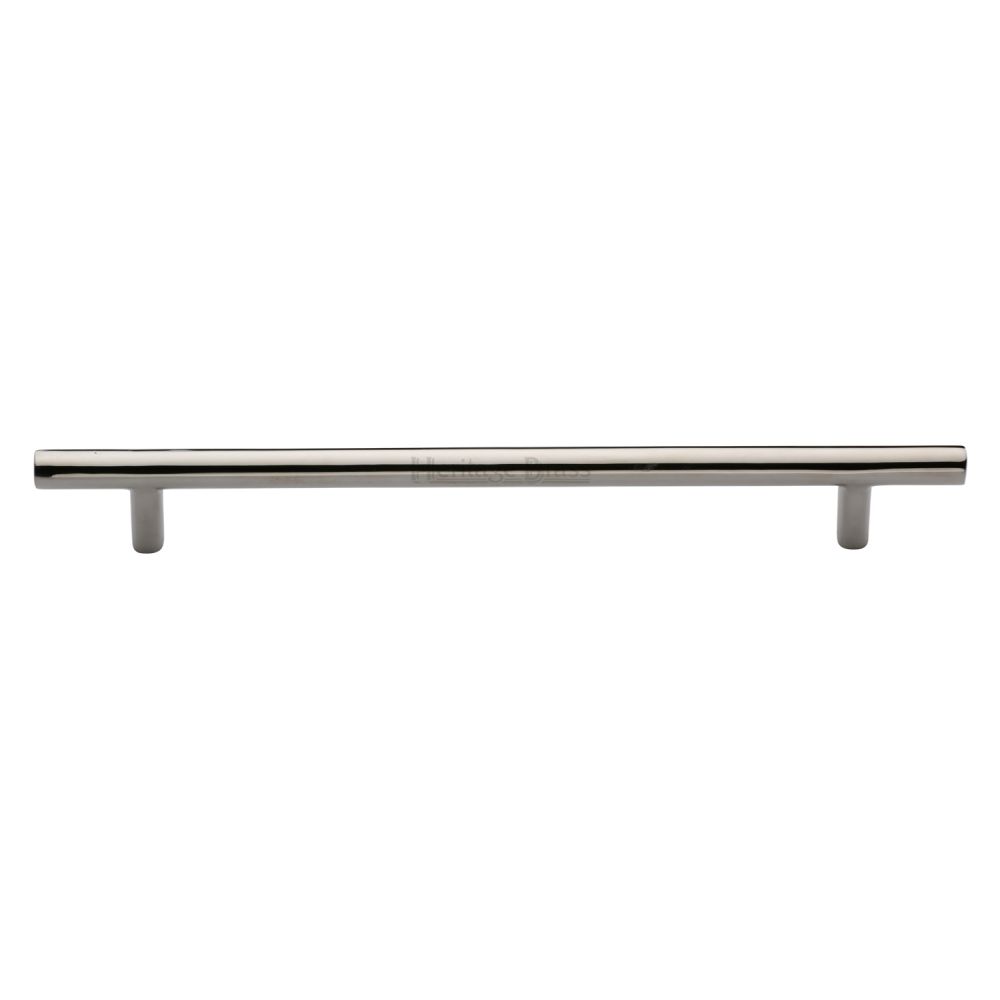 This is an image of a Heritage Brass - Cabinet Pull T-Bar Design 203mm CTC Polished Nickel Finish, c0361-203-pnf that is available to order from T.H Wiggans Ironmongery in Kendal.