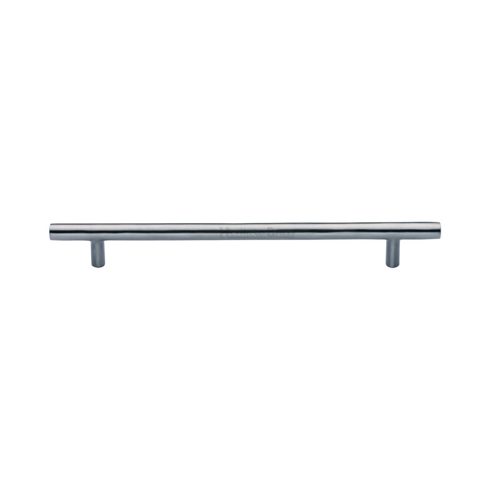 This is an image of a Heritage Brass - Cabinet Pull T-Bar Design 203mm CTC Satin Chrome Finish, c0361-203-sc that is available to order from T.H Wiggans Ironmongery in Kendal.