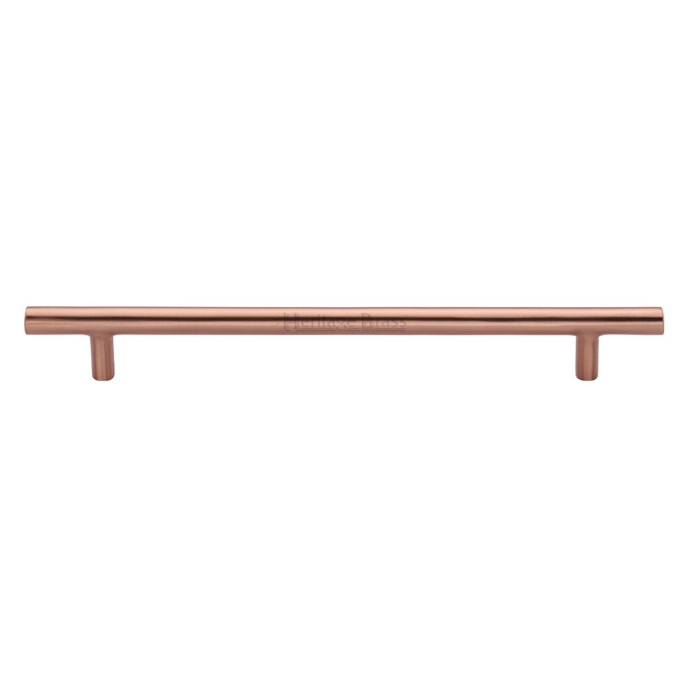 This is an image of a Heritage Brass - Cabinet Pull T-Bar Design 203mm CTC Satin Rose Gold Finish, c0361-203-srg that is available to order from T.H Wiggans Ironmongery in Kendal.