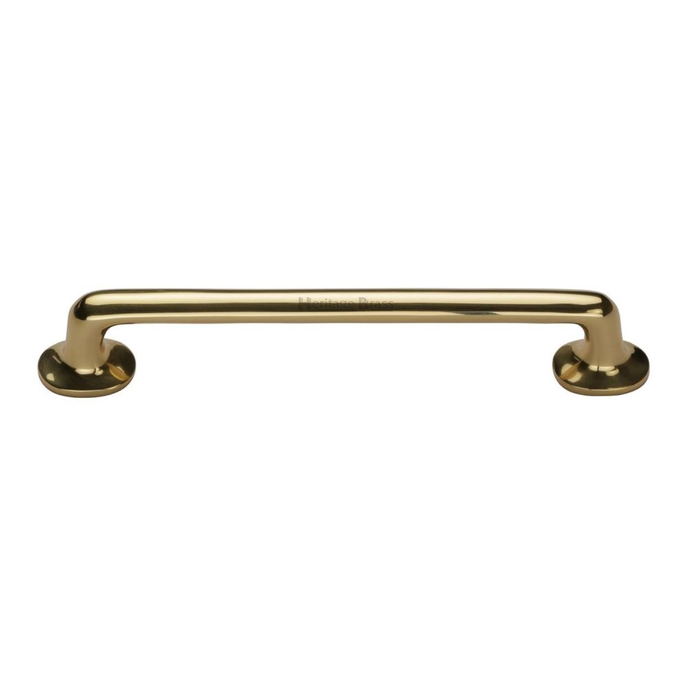 This is an image of a Heritage Brass - Cabinet Pull Traditional Design 203mm CTC Polished Brass Finish, c0376-203-pb that is available to order from T.H Wiggans Ironmongery in Kendal.