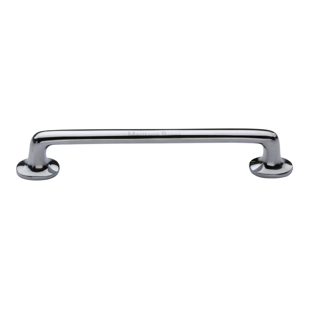 This is an image of a Heritage Brass - Cabinet Pull Traditional Design 203mm CTC Polished Chrome Finish, c0376-203-pc that is available to order from T.H Wiggans Ironmongery in Kendal.