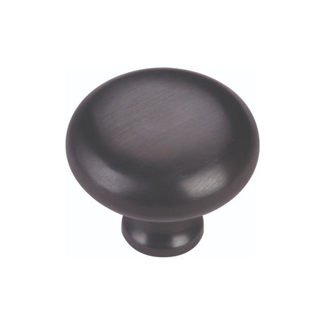 This is an image of a Heritage Brass - Cabinet Knob Victorian Round Design 32mm Matt Black Finish, c113-32-bkmt that is available to order from T.H Wiggans Ironmongery in Kendal.