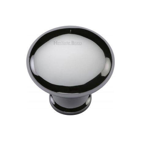 This is an image of a Heritage Brass - Cabinet Knob Victorian Round Design 32mm Polished Chrome Finish, c113-32-pc that is available to order from T.H Wiggans Ironmongery in Kendal.