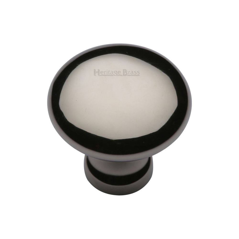 This is an image of a Heritage Brass - Cabinet Knob Victorian Round Design 32mm Polished Nickel Finish, c113-32-pnf that is available to order from T.H Wiggans Ironmongery in Kendal.
