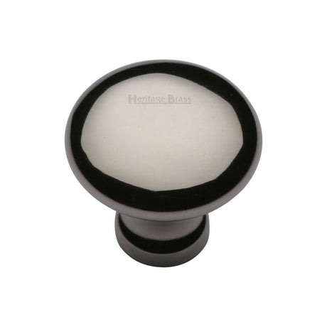 This is an image of a Heritage Brass - Cabinet Knob Victorian Round Design 32mm Polished Nickel Finish, c113-32-pnf that is available to order from T.H Wiggans Ironmongery in Kendal.