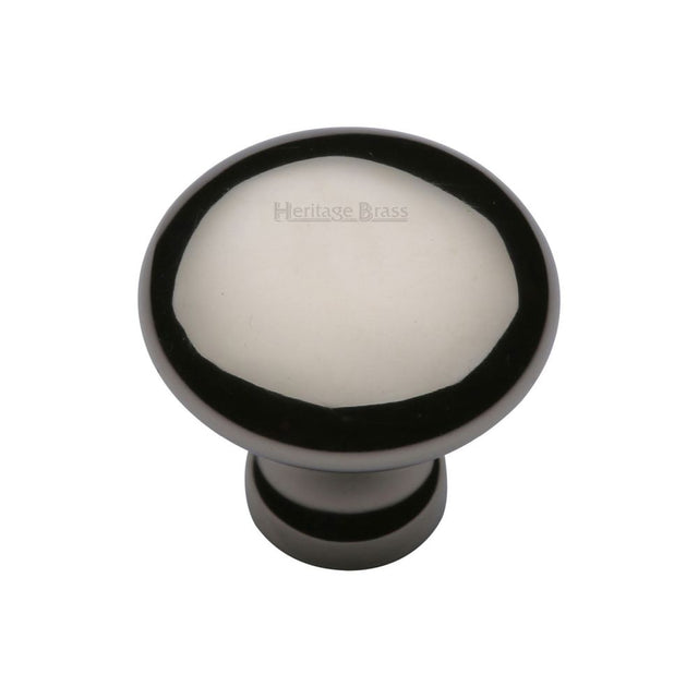 This is an image of a Heritage Brass - Cabinet Knob Victorian Round Design 32mm Polished Nickel Finish, c113-32-pnf that is available to order from T.H Wiggans Ironmongery in Kendal.