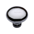 This is an image of a Heritage Brass - Cabinet Knob Victorian Round Design 38mm Polished Chrome Finish, c113-38-pc that is available to order from T.H Wiggans Ironmongery in Kendal.