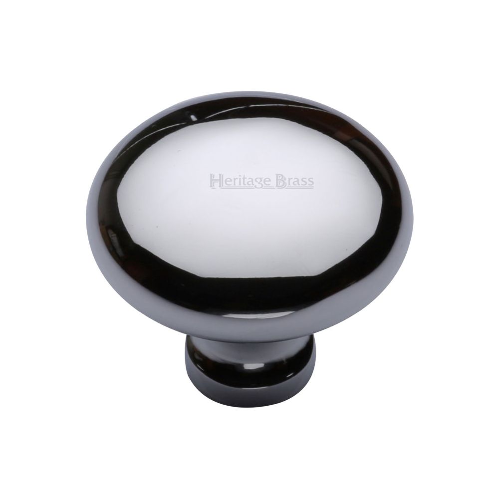 This is an image of a Heritage Brass - Cabinet Knob Victorian Round Design 38mm Polished Chrome Finish, c113-38-pc that is available to order from T.H Wiggans Ironmongery in Kendal.