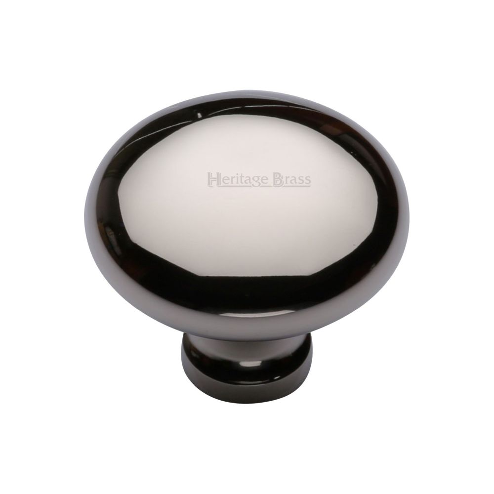 This is an image of a Heritage Brass - Cabinet Knob Victorian Round Design 38mm Polished Nickel Finish, c113-38-pnf that is available to order from T.H Wiggans Ironmongery in Kendal.