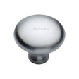 This is an image of a Heritage Brass - Cabinet Knob Victorian Round Design 38mm Satin Chrome Finish, c113-38-sc that is available to order from T.H Wiggans Ironmongery in Kendal.