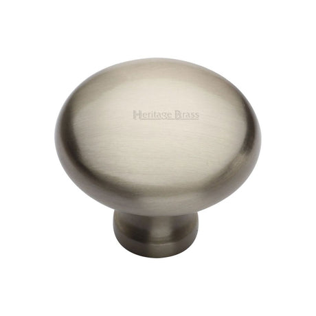 This is an image of a Heritage Brass - Cabinet Knob Victorian Round Design 38mm Satin Nickel Finish, c113-38-sn that is available to order from T.H Wiggans Ironmongery in Kendal.