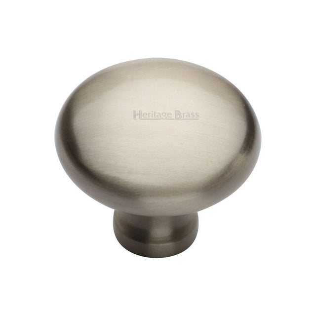 This is an image of a Heritage Brass - Cabinet Knob Victorian Round Design 38mm Satin Nickel Finish, c113-38-sn that is available to order from T.H Wiggans Ironmongery in Kendal.