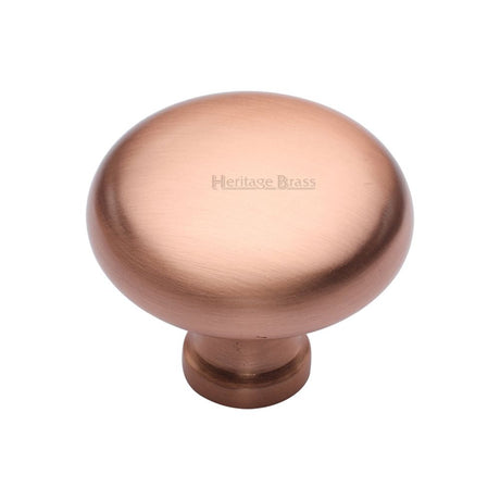 This is an image of a Heritage Brass - Cabinet Knob Victorian Round Design 38mm Satin Rose Gold Finish, c113-38-srg that is available to order from T.H Wiggans Ironmongery in Kendal.