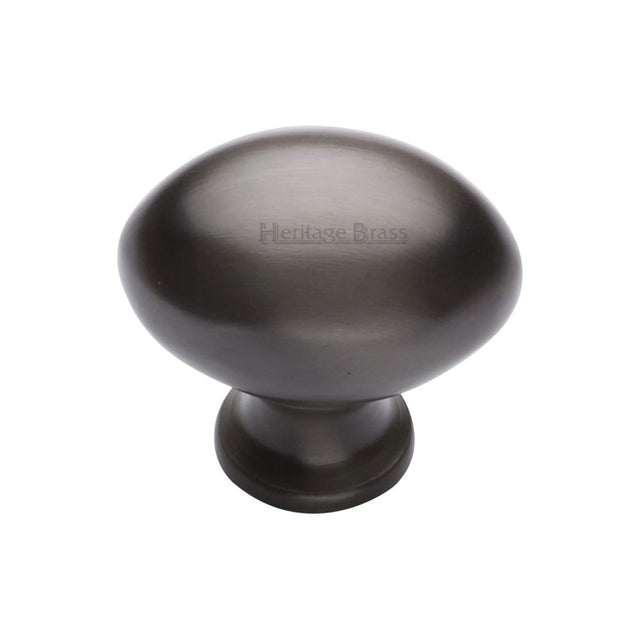 This is an image of a Heritage Brass - Cabinet Knob Victorian Oval Design 32mm Matt Bronze Finish, c114-32-mb that is available to order from T.H Wiggans Ironmongery in Kendal.