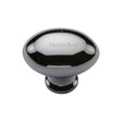 This is an image of a Heritage Brass - Cabinet Knob Victorian Oval Design 32mm Polished Chrome Finish, c114-32-pc that is available to order from T.H Wiggans Ironmongery in Kendal.