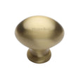 This is an image of a Heritage Brass - Cabinet Knob Victorian Oval Design 32mm Satin Brass Finish, c114-32-sb that is available to order from T.H Wiggans Ironmongery in Kendal.