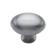 This is an image of a Heritage Brass - Cabinet Knob Victorian Oval Design 32mm Satin Chrome Finish, c114-32-sc that is available to order from T.H Wiggans Ironmongery in Kendal.