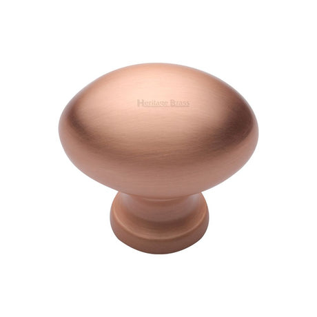 This is an image of a Heritage Brass - Cabinet Knob Victorian Oval Design 32mm Satin Rose Gold Finish, c114-32-srg that is available to order from T.H Wiggans Ironmongery in Kendal.