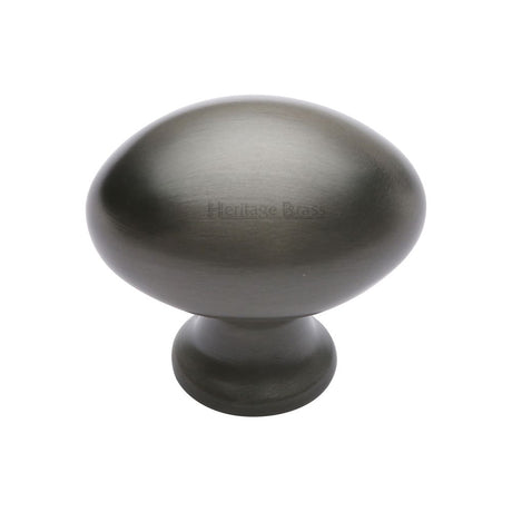 This is an image of a Heritage Brass - Cabinet Knob Victorian Oval Design 38mm Matt Bronze Finish, c114-38-mb that is available to order from T.H Wiggans Ironmongery in Kendal.