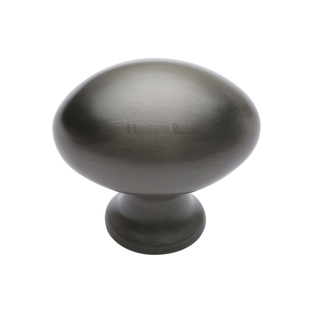 This is an image of a Heritage Brass - Cabinet Knob Victorian Oval Design 38mm Matt Bronze Finish, c114-38-mb that is available to order from T.H Wiggans Ironmongery in Kendal.