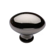 This is an image of a Heritage Brass - Cabinet Knob Victorian Oval Design 38mm Polished Nickel Finish, c114-38-pnf that is available to order from T.H Wiggans Ironmongery in Kendal.