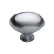 This is an image of a Heritage Brass - Cabinet Knob Victorian Oval Design 38mm Satin Chrome Finish, c114-38-sc that is available to order from T.H Wiggans Ironmongery in Kendal.