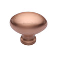 This is an image of a Heritage Brass - Cabinet Knob Victorian Oval Design 38mm Satin Rose Gold Finish, c114-38-srg that is available to order from T.H Wiggans Ironmongery in Kendal.