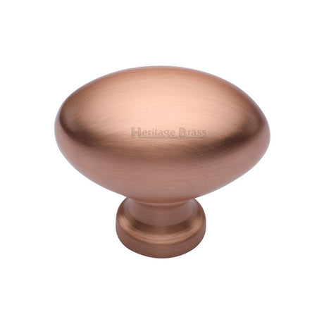 This is an image of a Heritage Brass - Cabinet Knob Victorian Oval Design 38mm Satin Rose Gold Finish, c114-38-srg that is available to order from T.H Wiggans Ironmongery in Kendal.