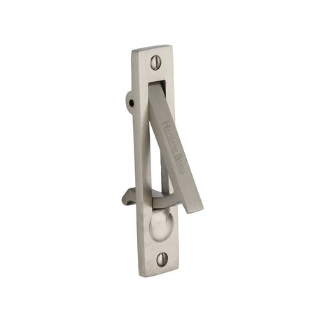 This is an image of a Heritage Brass - Pocket Door Edge Pull Satin Nickel Finish, c1165-sn that is available to order from T.H Wiggans Ironmongery in Kendal.