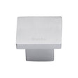 This is an image of a Heritage Brass - Cabinet Knob Classic Square Design 32mm Satin Chrome Finish, c1254-32-sc that is available to order from T.H Wiggans Ironmongery in Kendal.