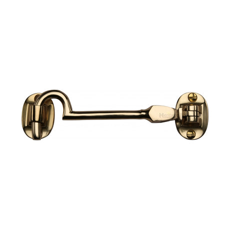This is an image of a Heritage Brass - Cabin Hook 4 Polished Brass finish, c1530-4-pb that is available to order from T.H Wiggans Ironmongery in Kendal.