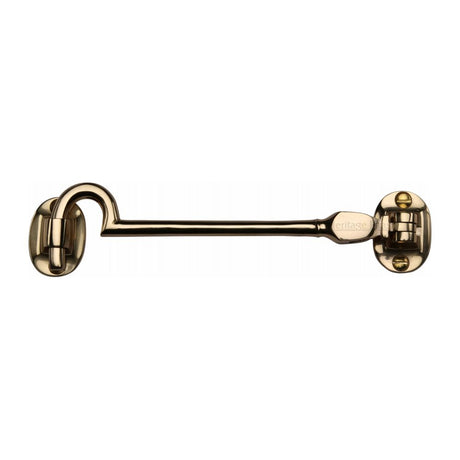 This is an image of a Heritage Brass - Cabin Hook 6" Polished Brass Finish, c1530-6-pb that is available to order from T.H Wiggans Ironmongery in Kendal.