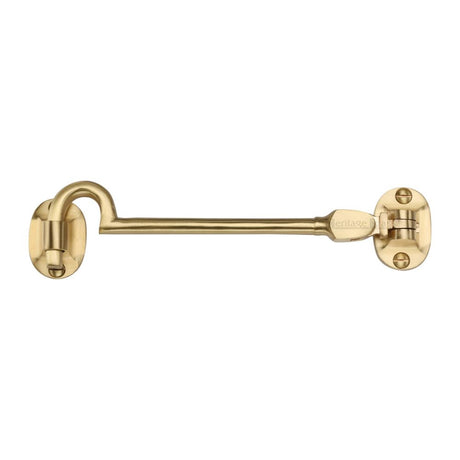 This is an image of a Heritage Brass - Cabin Hook 6" Satin Brass Finish, c1530-6-sb that is available to order from T.H Wiggans Ironmongery in Kendal.