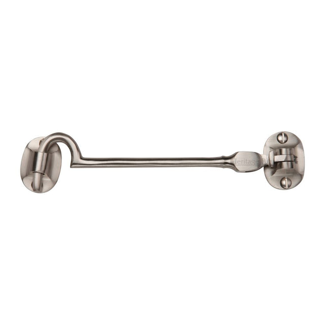 This is an image of a Heritage Brass - Cabin Hook 6" Satin Nickel Finish, c1530-6-sn that is available to order from T.H Wiggans Ironmongery in Kendal.