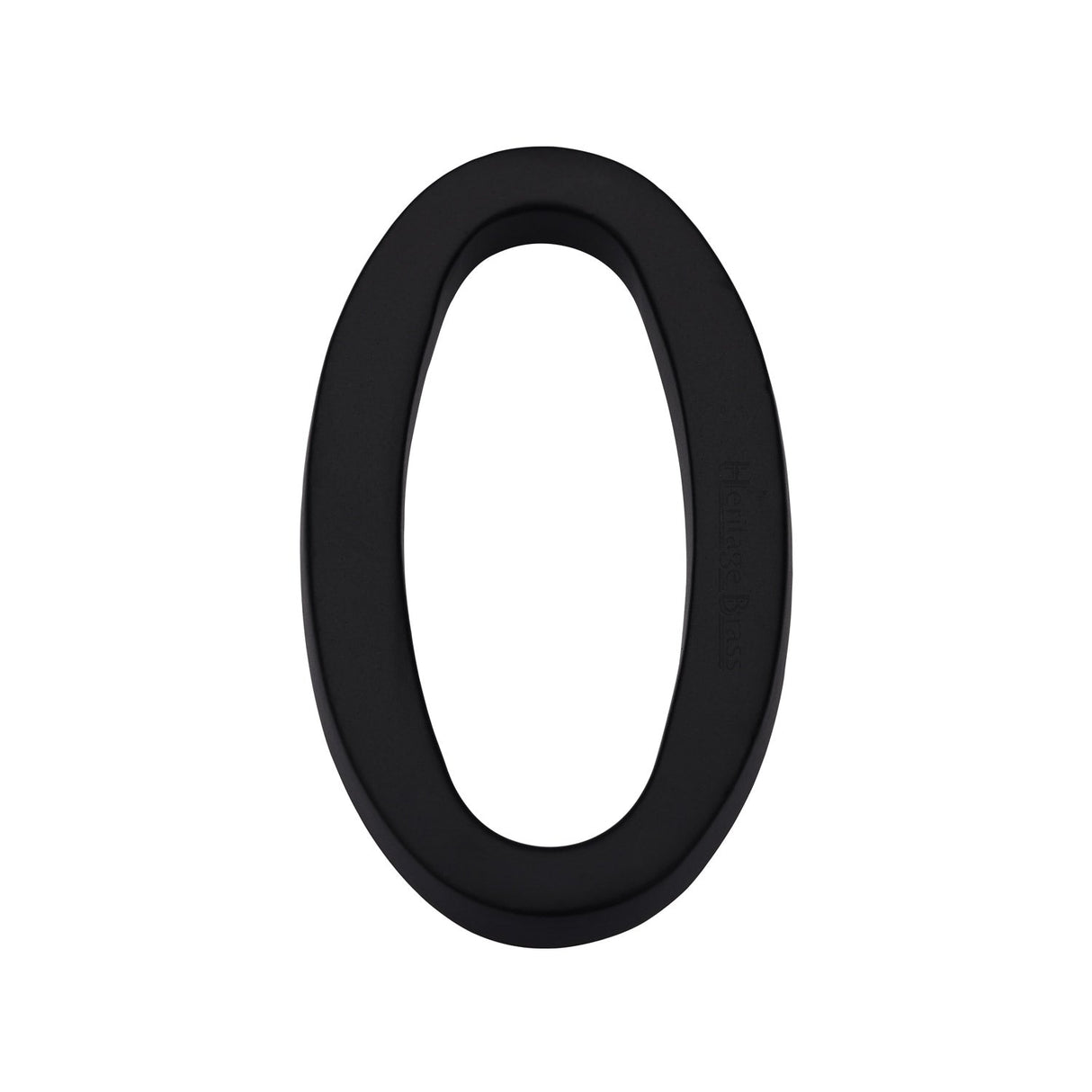 This is an image of a Heritage Brass - Numeral 0 Concealed Fix 76mm (3") Matt Black finish, c1564-0-bkmt that is available to order from T.H Wiggans Ironmongery in Kendal.