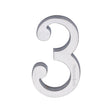 This is an image of a Heritage Brass - Numeral 3 Concealed Fix 76mm (3") Satin Chrome finish, c1564-3-sc that is available to order from T.H Wiggans Ironmongery in Kendal.