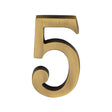 This is an image of a Heritage Brass - Numeral 5 Concealed Fix 76mm (3") Antique Brass finish, c1564-5-at that is available to order from T.H Wiggans Ironmongery in Kendal.