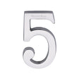 This is an image of a Heritage Brass - Numeral 5 Concealed Fix 76mm (3") Polished Chrome finish, c1564-5-pc that is available to order from T.H Wiggans Ironmongery in Kendal.
