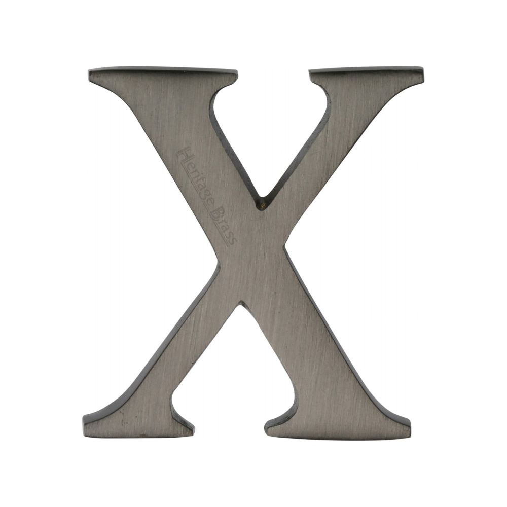 This is an image of a Heritage Brass - Alphabet X Pin Fix 51mm (2") Matt Bronze Finish, c1565-2-x-mb that is available to order from T.H Wiggans Ironmongery in Kendal.
