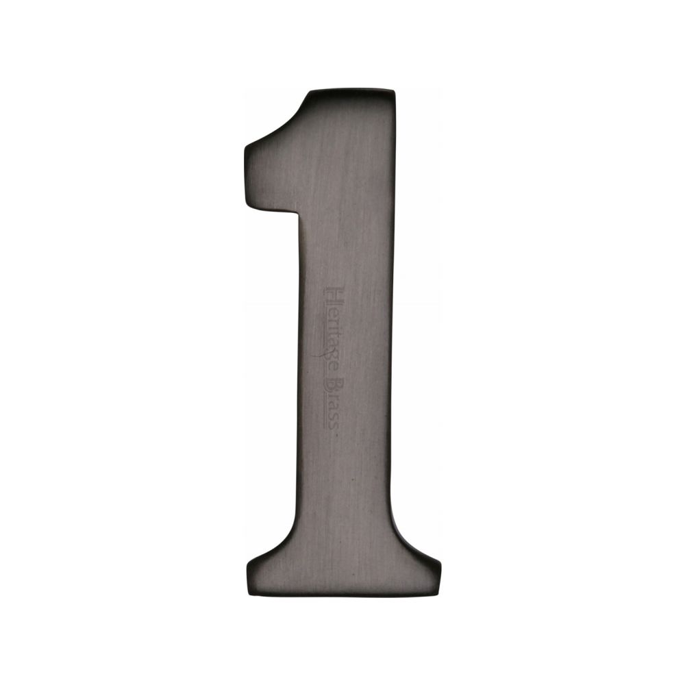 This is an image of a Heritage Brass - Numeral 1 Self Adhesive 51mm (2") Matt Bronze Finish, c1568-1-mb that is available to order from T.H Wiggans Ironmongery in Kendal.
