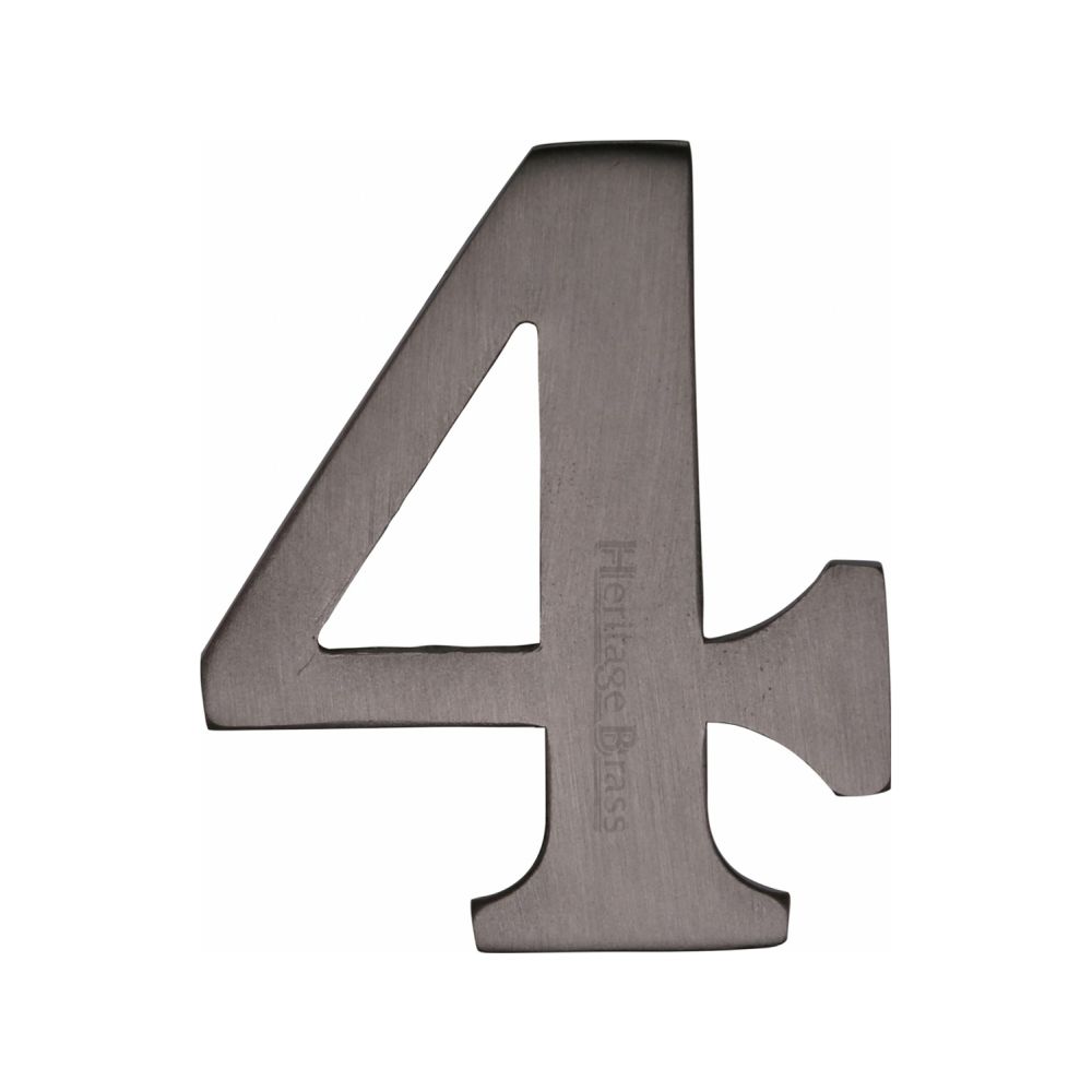 This is an image of a Heritage Brass - Numeral 4 Self Adhesive 51mm (2") Matt Bronze Finish, c1568-4-mb that is available to order from T.H Wiggans Ironmongery in Kendal.