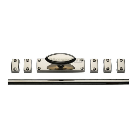 This is an image of a Heritage Brass - Espagnolette Bolt Polished Nickel Finish, c1688-pnf that is available to order from T.H Wiggans Ironmongery in Kendal.