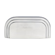 This is an image of a Heritage Brass - Drawer Cup Pull Bauhaus Design 76mm CTC Satin Chrome Finish, c1740-sc that is available to order from T.H Wiggans Ironmongery in Kendal.