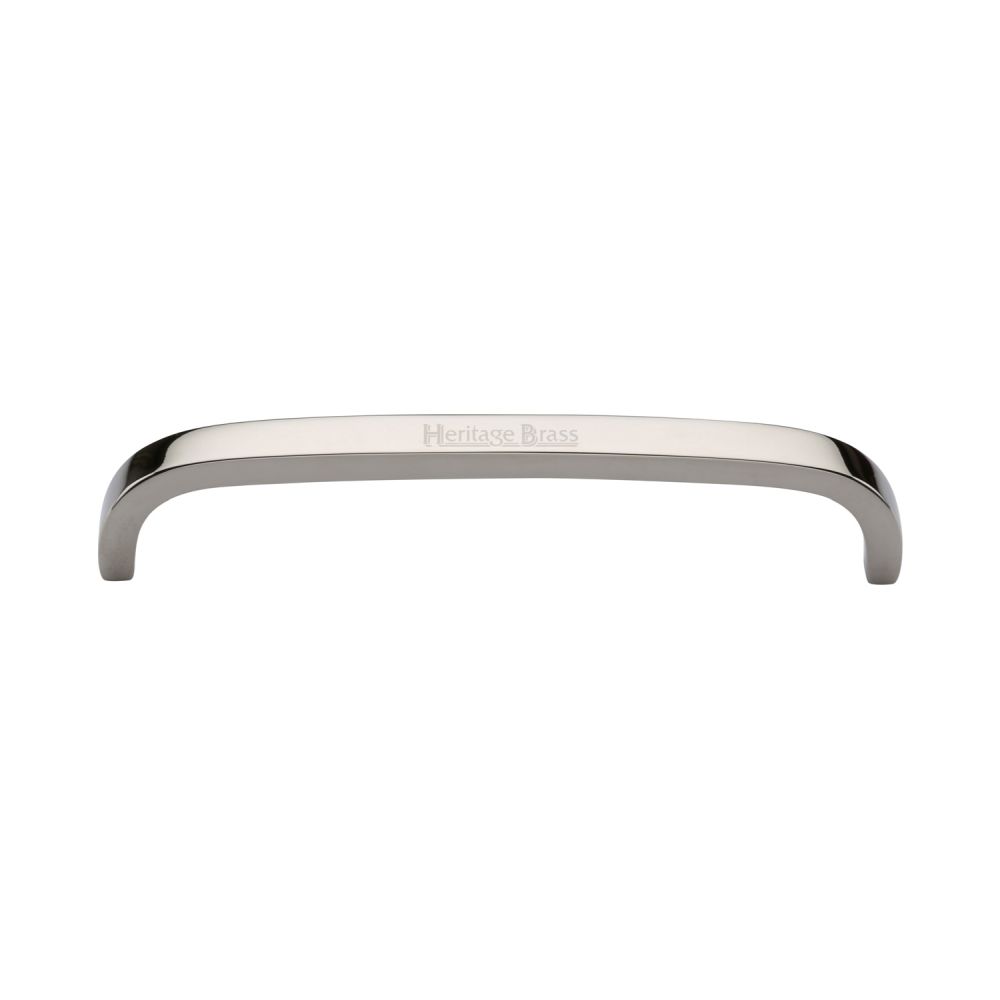 This is an image of a Heritage Brass - Cabinet Pull D Shaped 152mm CTC Polished Nickel Finish, c1800-152-pnf that is available to order from T.H Wiggans Ironmongery in Kendal.