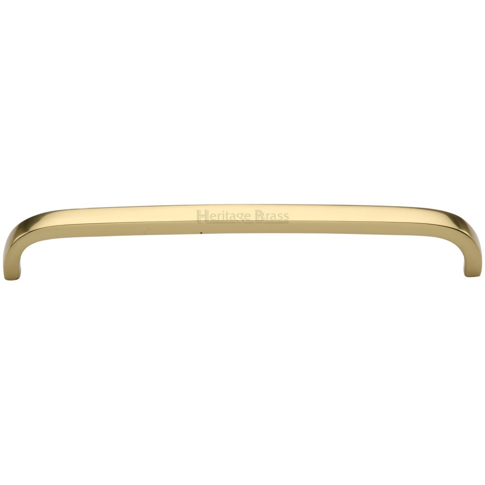 This is an image of a Heritage Brass - Cabinet Pull D Shaped 203mm CTC Polished Brass Finish, c1800-203-pb that is available to order from T.H Wiggans Ironmongery in Kendal.