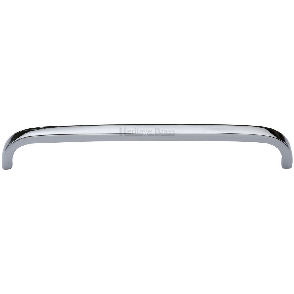 This is an image of a Heritage Brass - Cabinet Pull D Shaped 203mm CTC Polished Chrome Finish, c1800-203-pc that is available to order from T.H Wiggans Ironmongery in Kendal.