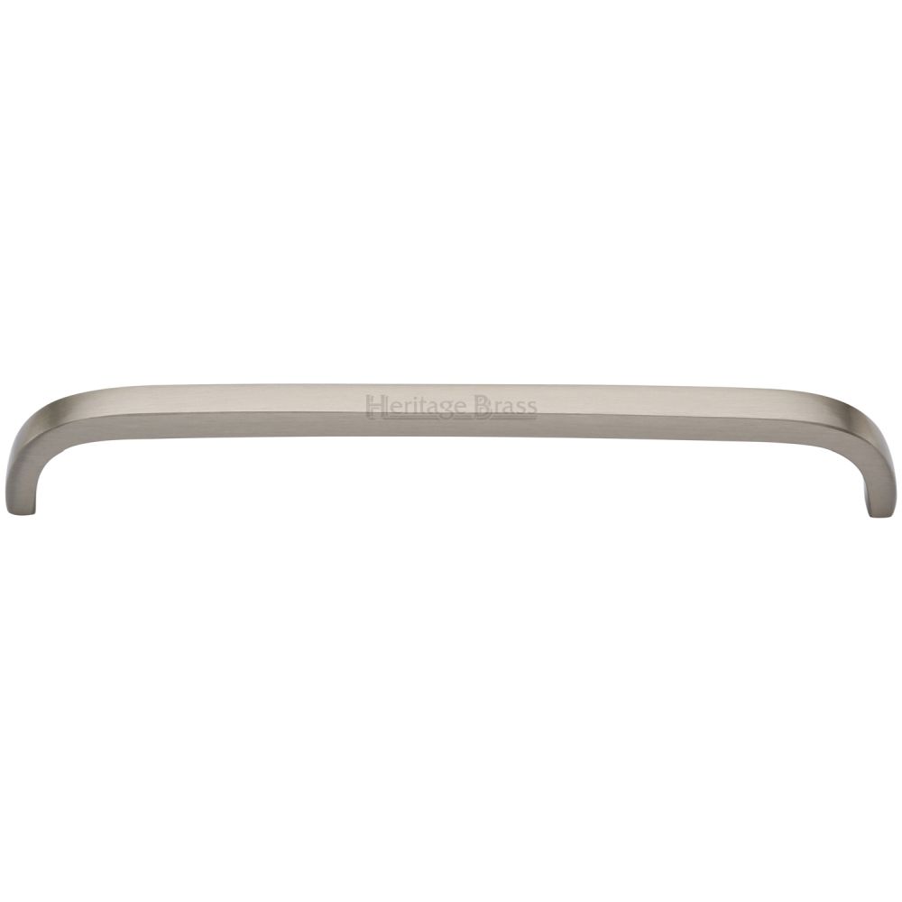 This is an image of a Heritage Brass - Cabinet Pull D Shaped 203mm CTC Satin Nickel Finish, c1800-203-sn that is available to order from T.H Wiggans Ironmongery in Kendal.